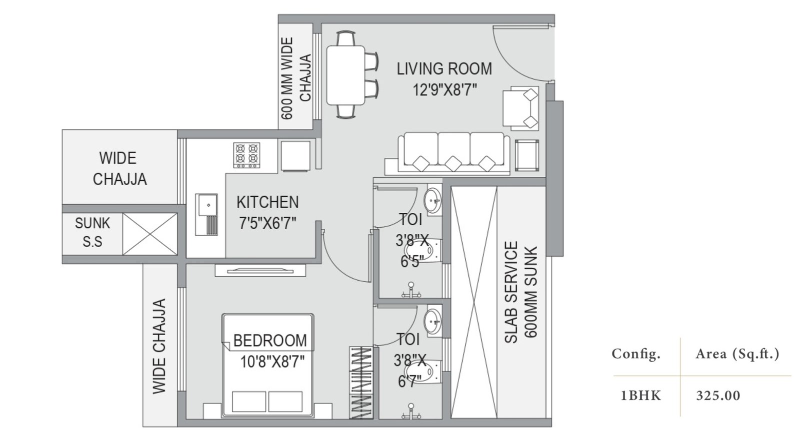Southfield-Gravity-Floor-Plan-1-BHK-325-Sqft